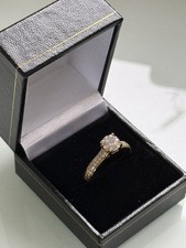 NEW CONDITION 1ct  DIAMONIQUE  DIAMOND STERLING SILVER GOLD VERMEIL RING QVC - P