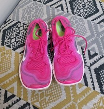 VGC Womens Nike Free 5.0 Flyknit Sock Running Shoes Size 4.5 EU 38 Fireberry