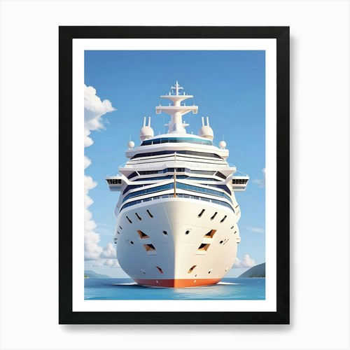 Cruise ship art print framed - ship,