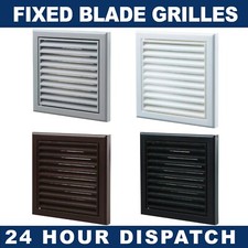 100mm (4 inch) Dia Plastic External Fixed Blade Vent Cover Grille (155x155mm)