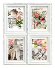 Shabby Chic set of 4 Fine Art prints. by Snow Pearl A4