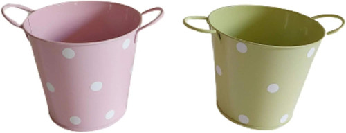 Dotty tin planter pot - tin, garden