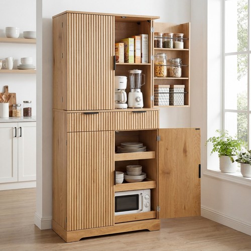 Fluted kitchen pantry - 72",