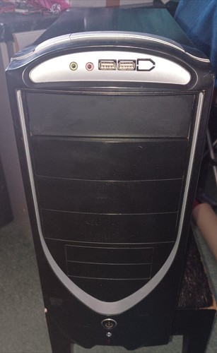 Retro black atx case - black, 400w