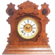 American Gingerbread Mantel Clock–Antique 8 Day Striking Clock By Ansonia