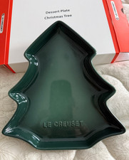 Le Creuset green tree plate NEW IN BOX