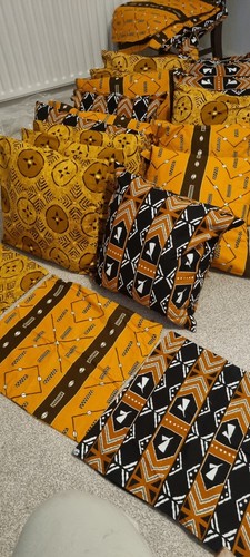 African print cotton cushion - print,