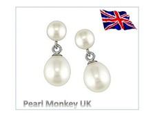 Pearl stud drop - earrings,