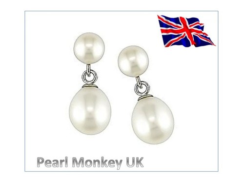 Pearl stud drop earrings - stud, &