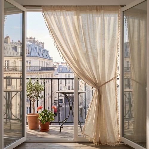 Sheer linen look - sheer, curtain