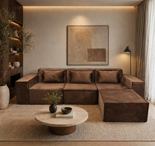 Modular Velvet L-Shape Sofa