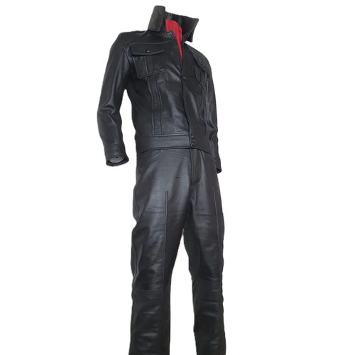 Men black lambskin leather - men's,