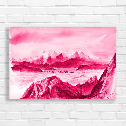 Stunning mountain peaks pink - stunning,