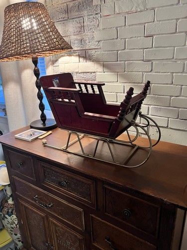 Christmas sleigh plant stand - christmas,