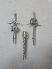 3x Scottish Clan Kilt Pin Brooch Celtic Sword Knot