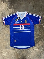 Classic France 98 World Cup Shirt Zidane #10 Retro Home Jersey Final vs Brazil