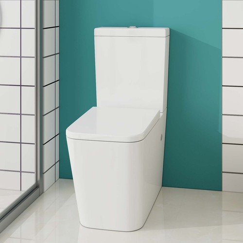 Square close coupled toilet - square,