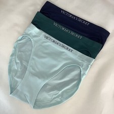 3 X Victoria's Secret Teal Navy Pale Blue Brief Panties - Size XS - Brand New