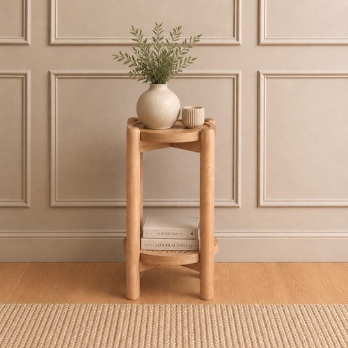Solid mango wood round side - solid,