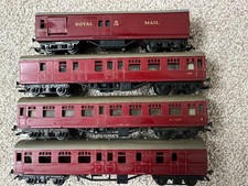 4 Vintage Triang Maroon Coaches, including Royal Mail Coach