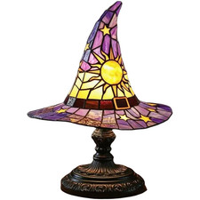 Stained Glass Witch Hat Lamp
