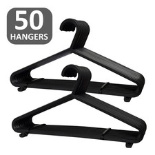 50 x Adult Black Coat Hangers