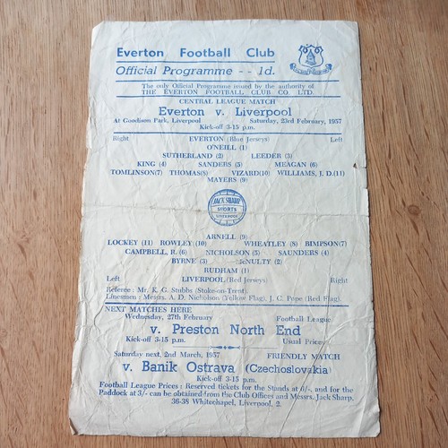 1956 everton reserves - 1956/57, vs