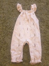 M&S Rabbit Beige Dungarees Age 6-9 Months
