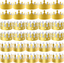 27 Pieces Golden Paper Crown