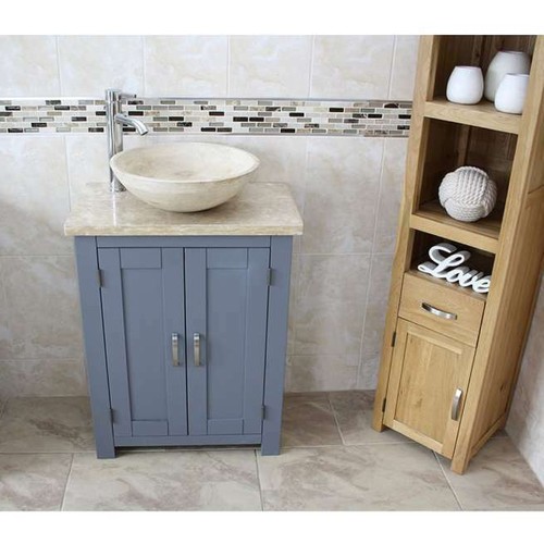 Grey cloakroom bathroom vanity - grey,
