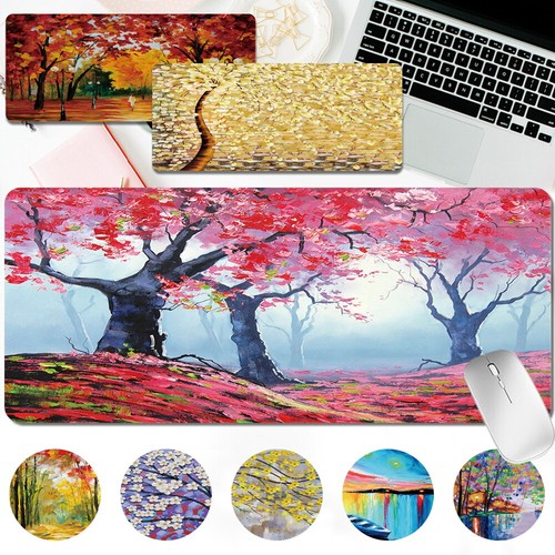 Printed large leather desk - leather,