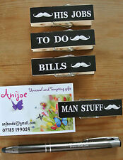 MAGNETIC PEGS/CLIPS/NOTE HOLDER FOR MEN, MOUSTACHE RANGE 
