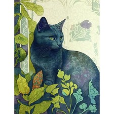 Russian Blue Cat Bright Modern