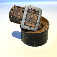 WW2 German Leather belt Wehrmacht officers belt double prong Original Vintage XL