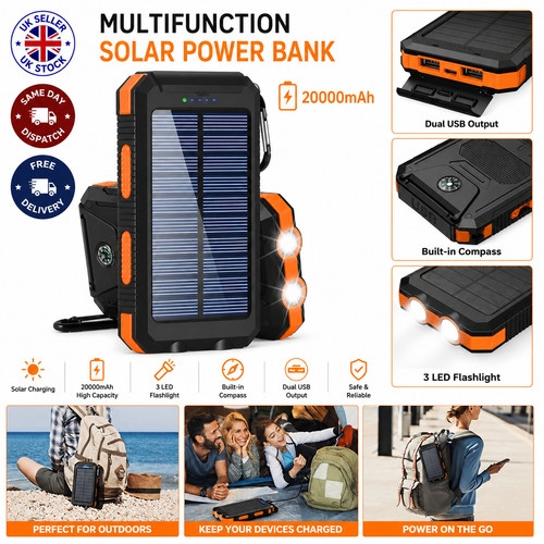 20000mah solar power bank - 20000mah,