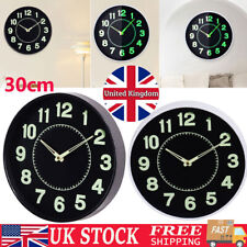 Large Luminous Wall Clocks Glow In The Dark Silent Home Digital Clock Decor 30CM