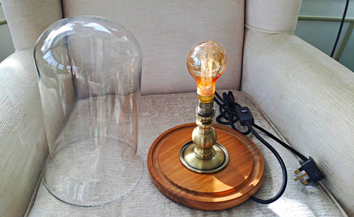 Glass cloche dome table - glass,