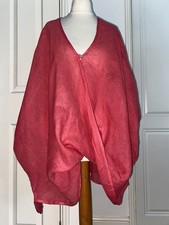 Ladies 100% Linen Blouson Oversize Tunic Top Blouse Top One Size 10/12/14