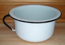 Vintage White Black Enamel