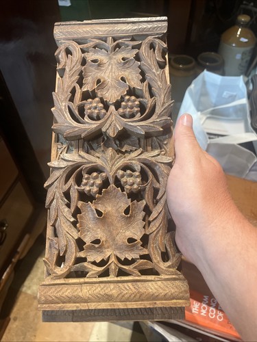 Carved indian wood book slide - indian,