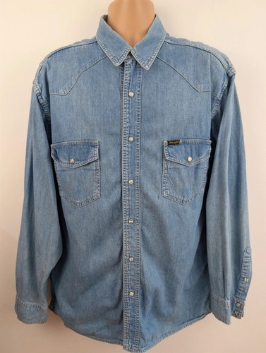 Men wrangler denim shirt - wrangler,