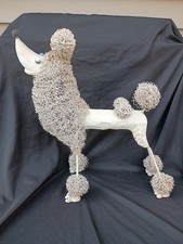 Large 20" White Metal Standard Poodle Sculpture
