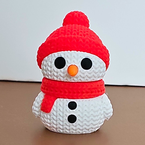 Textured snowman figurine - textured,