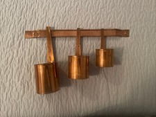 Vintage Copper Measuring Cups With Hook And Copper Hanger Colony Metal Smith