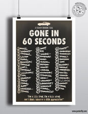 GONE IN 60 SECONDS - Minimalist Classic Car Movie Poster Posteritty Minimal Cage