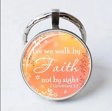 Christian Bible Verse Keychain Metal Key Ring Purse Bag Backpack Car Faith Sight