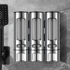 2/3Pcs Soap Dispenser Wall Mounted Liquid Bathroom Hand Wash Shower Gel Shampoo