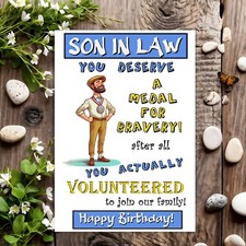 Son in law Funny Birthday Card