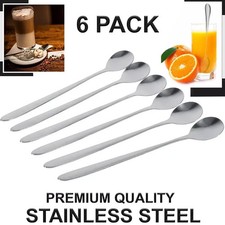 6x Long Handle Latte Spoons