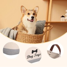 Dog Toy Storage Basket Household Organization Puppy Stuff Bin for Pet Toys